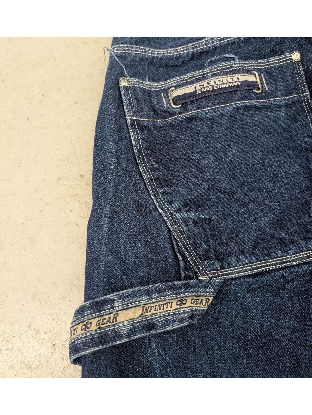 Vintage 90s Infiniti Jeans Company Carpenter Dark Blue Jeans - Picture 2 of 8